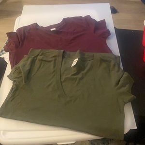 VS Pink V Neck Tees (x2)